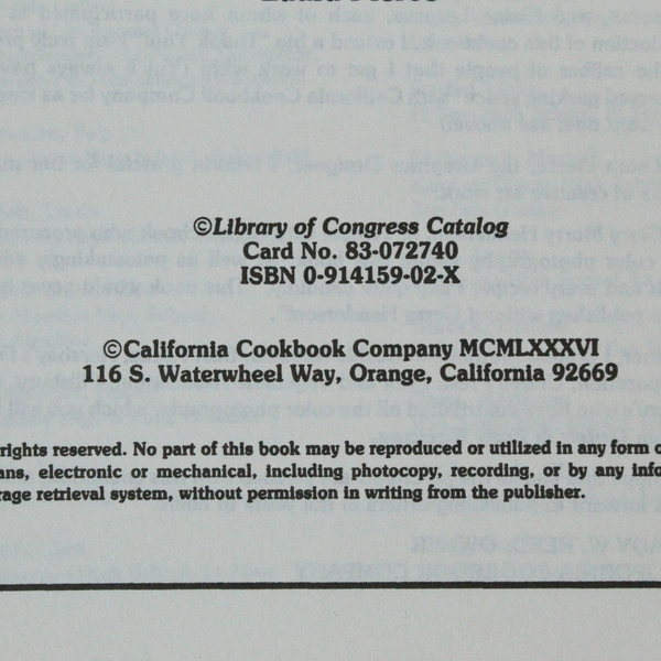 Quick & Easy Recipes Cookbook, California Cookbook Co, Pre-Owned, Spiral Bound