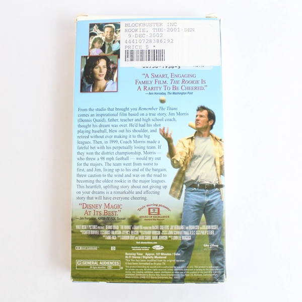 The Rookie Based on a True Story VHS by Walt Disney Pictures Dennis Quaid 