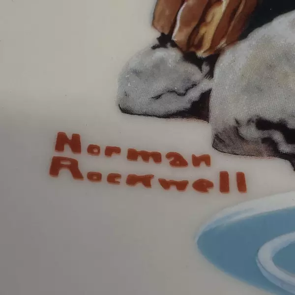 1978 Gorham Saturday Evening Post Norman Rockwell Plate Catching The Big One
