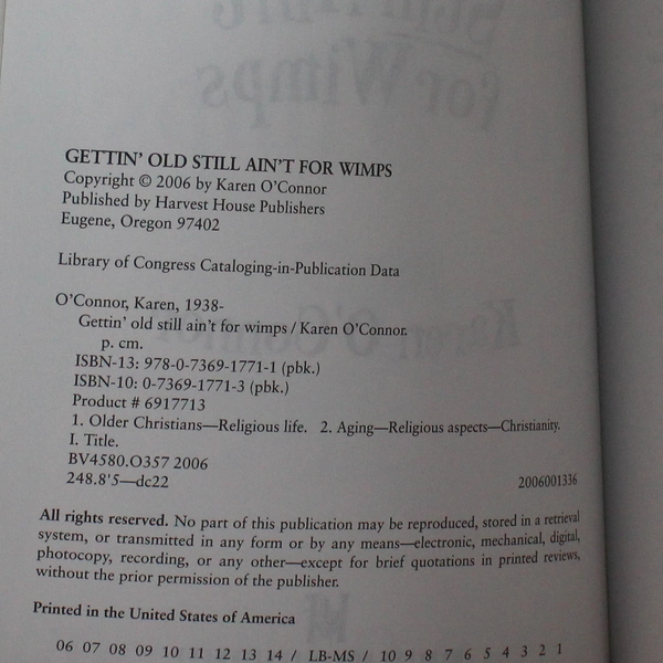 Gettin' Old Still Ain't for Wimps by Karen O'Connor 2006 Paperback