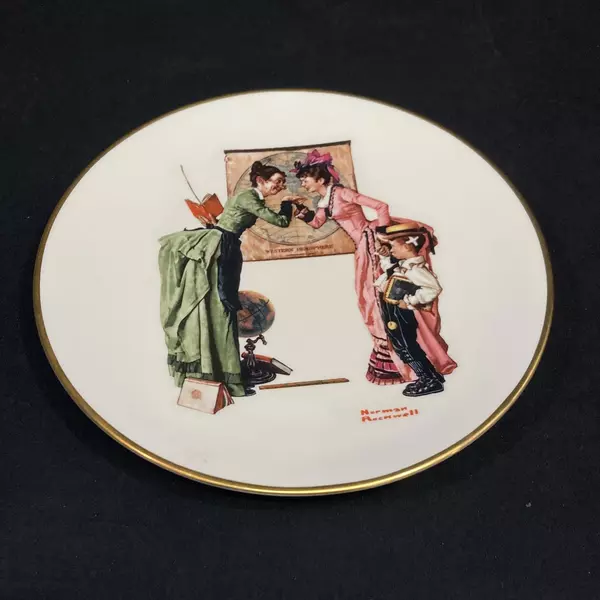 1978 Gorham Saturday Evening Post Norman Rockwell Plate Back To School