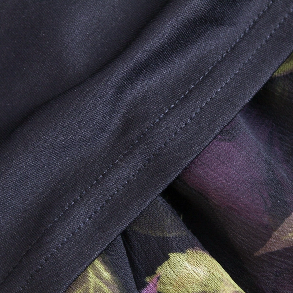 Christopher & Banks Chiffon A-Line Skirt with Rose Patterns Size L