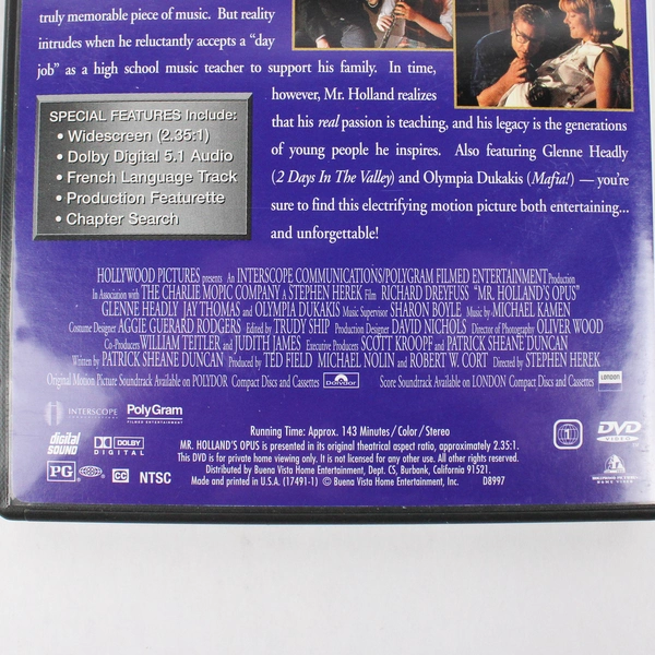 Mr. Holland's Opus DVD Drama Movie DVD