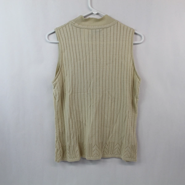 Alfred Dunner Women's Beige Sleeveless Knit Top Size S Acrylic Blend Pre-Owned