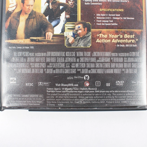 National Treasure DVD 2005 Widescreen Movie Film Family Adventure