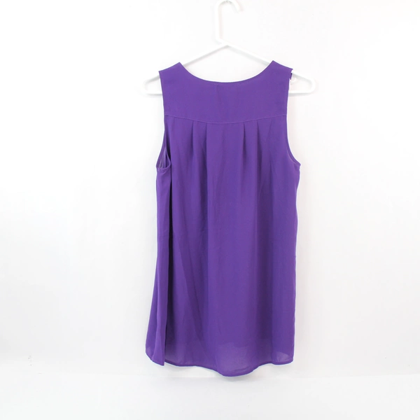 BB Dakota Women's Purple Sleeveless Blouse Top Size S 1/4 Button Up