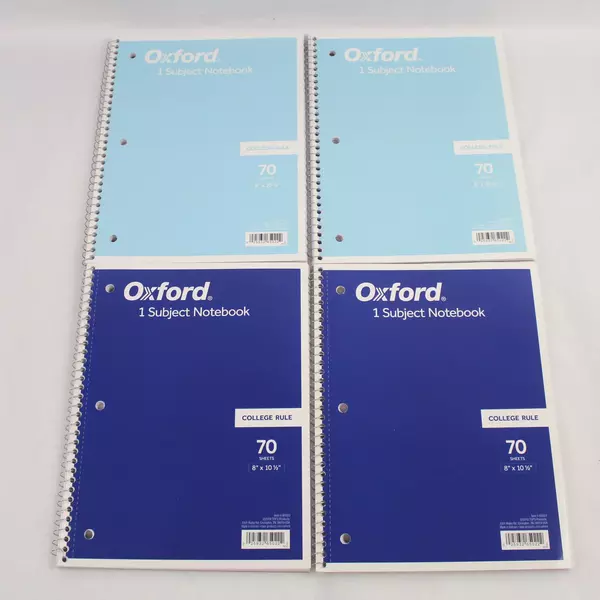 Lot of 4 Oxford Blue 1-Subject College Rule Notebooks 70 Sheets