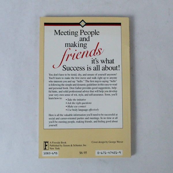 How to Start a Conversation & Make Friends by Don Gabor 1983 PB Book