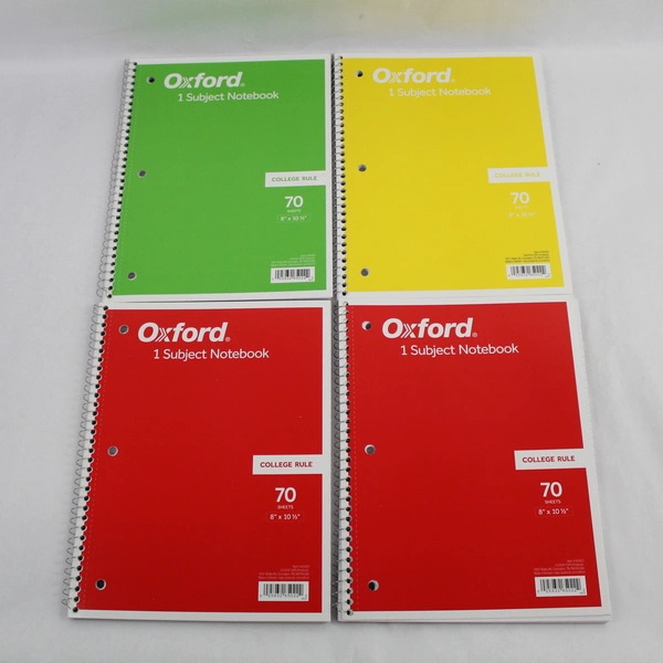 Lot of 4 Oxford 1-Subject College Rule Notebooks in Multiple Colors