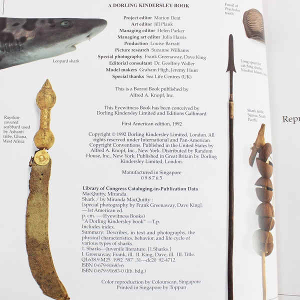 Shark Miranda MacQuitty 1992 Eyewitness Books Hardcover