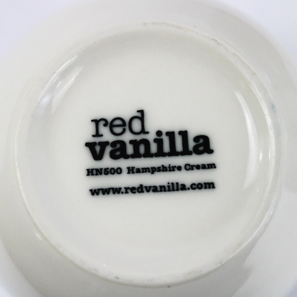 Set of 4 Red Vanilla Ceramic Coffee Mugs Hampshire Cream