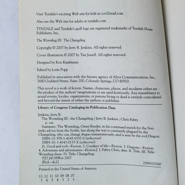 The Changeling by Chris Fabry & Jerry B. Jenkins 2007 Paperback Good Condition