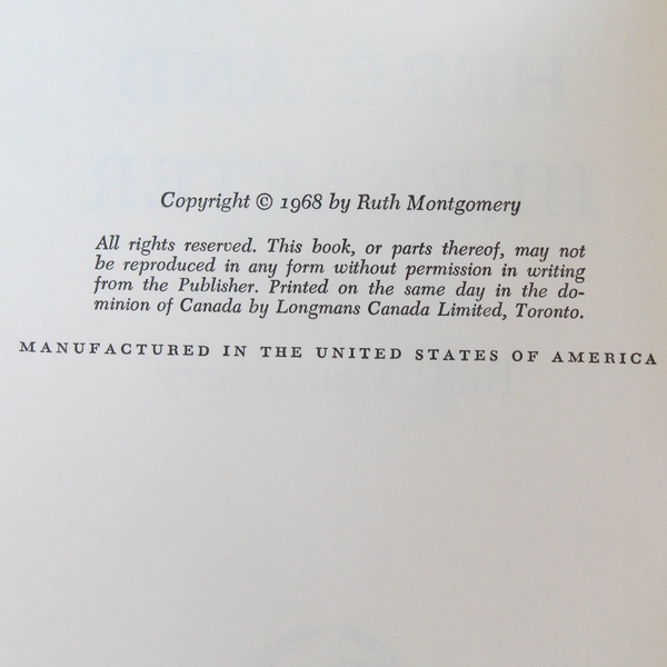 Vintage Here And Hereafter by Ruth Montgomery 1968 Hardcover