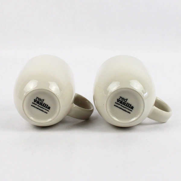 Set of 2 Red Vanilla Ceramic Coffee Mugs Hampshire Cream