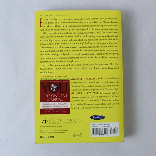 You: The Smart Patient by Mehmet Oz & Michael Roizen 2006 Paperback, Good