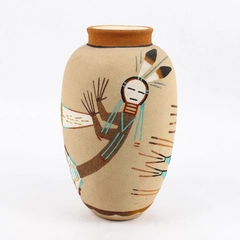 Vtg Signed J. Smith Navajo Pottery Sand Vase Native America 9.5" Tall