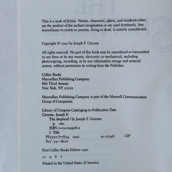 The Shepherd by Joseph F. Girzone 1992 Paperback - Good Condition