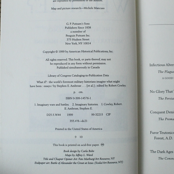 What If? Essays by Ambrose McCullough 1999 Hardcover History Book