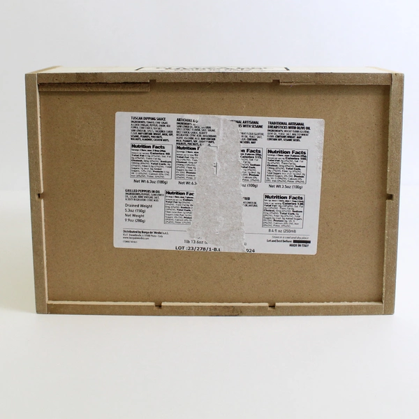 Piazza Del Mercato Wooden Bottle Caddy 6 Slots w/ Handle