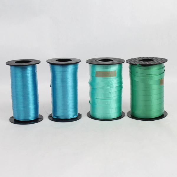 Lot of 4 Partially Used Blue and Green Curling Ribbon Rolls