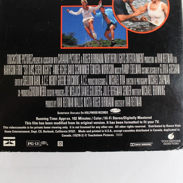 Six Days Seven Nights VHS by Caravan Pictures Action Comedy