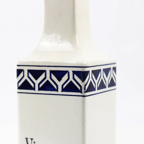 Unbranded Ceramic Oil Vinegar Bottle Blue White 8" Tall Germany