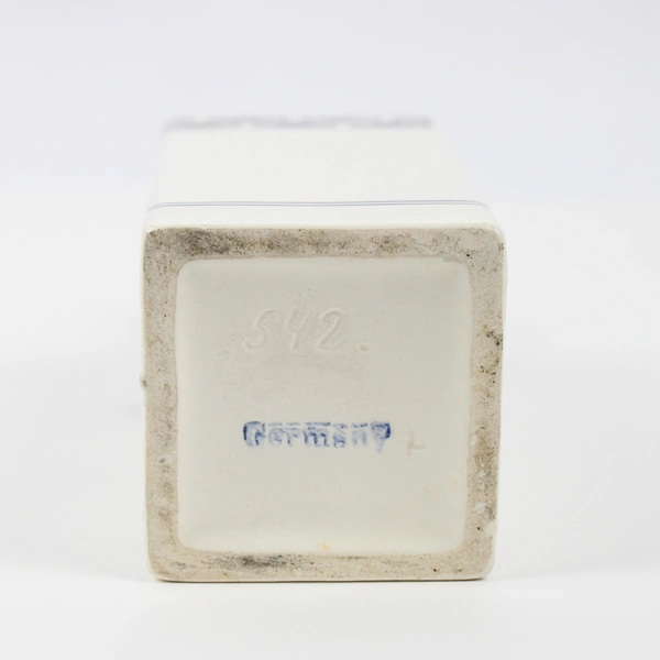 Unbranded Ceramic Oil Vinegar Bottle Blue White 8" Tall Germany