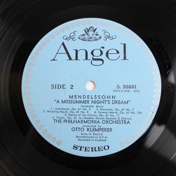 1961 A Midsummer Night's Dream Angel Records 12" Vinyl