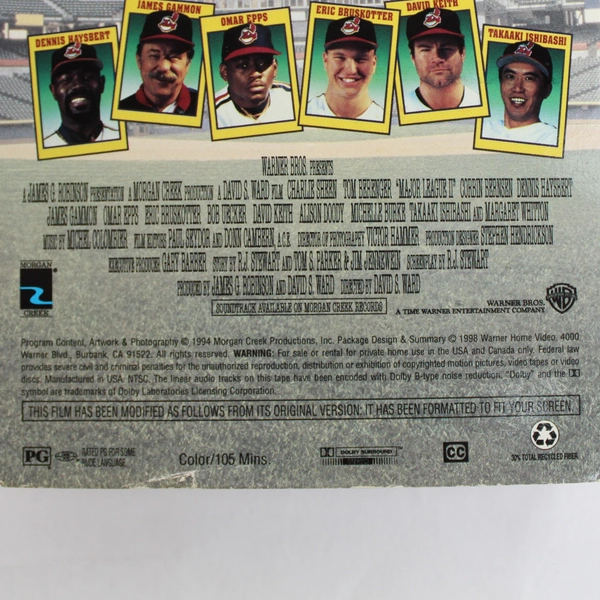 Major League II Baseball Comedy VHS Film by Warner Bros 1994