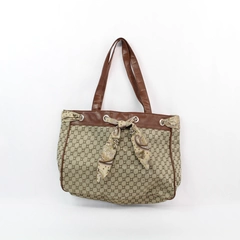 Vintage Chadwicks Tote 16” Length Light Brown Shoulder Straps Decorative Ribbon 