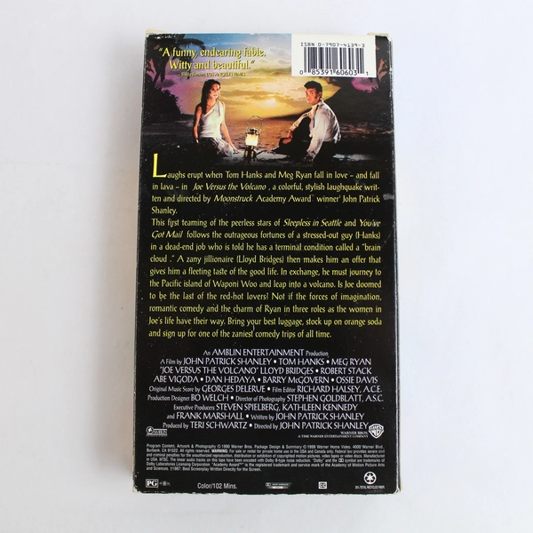Joe Versus The Volcano VHS Film by Warner Bros Starring Tom Hanks 1999