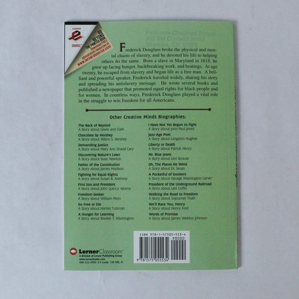 Voice of Freedom A Story About Frederick Douglass by Maryann N. Weidt 2001