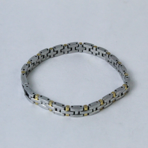 Citizen 7" Silver Gold Link Bracelet Stainless Steel Elegant Fashion Jewelry