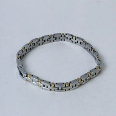 Citizen 7" Silver Gold Link Bracelet Stainless Steel Elegant Fashion Jewelry