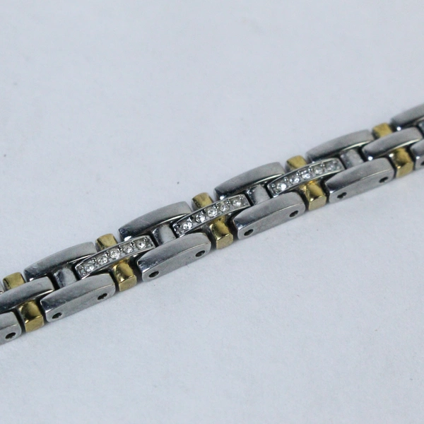 Citizen 7" Silver Gold Link Bracelet Stainless Steel Elegant Fashion Jewelry