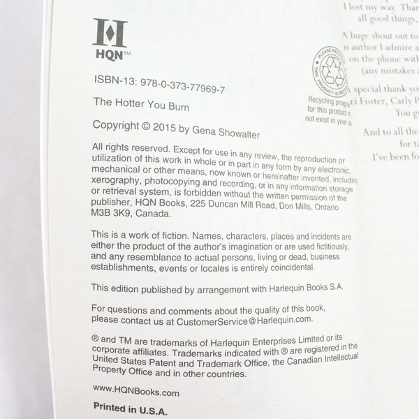 Lot Of 2 Original Heartbreakers PB Showalter Harder You Fall Hotter You Burn HQN