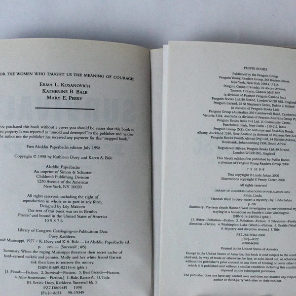 Lot of 3 Novels: Hannah West, In Deep Water, Survival, Amelia Island