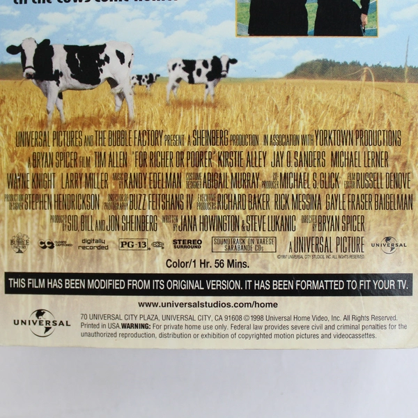 For Richer or Poorer Comedy VHS by Universal Studios 1998