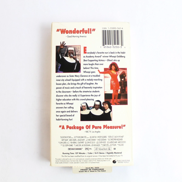Sister Act 2 Back in The Habit Comedy VHS Film by Touchstone Home Video 1993