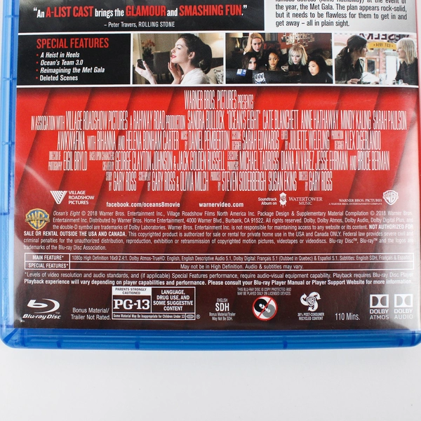 Ocean's Eight Blu-ray 2018 Directed By Garry Ross
