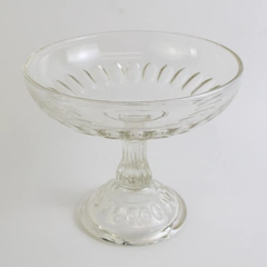 Vintage Glass Compote Bowl 8" Square Decorative Serveware Collectible