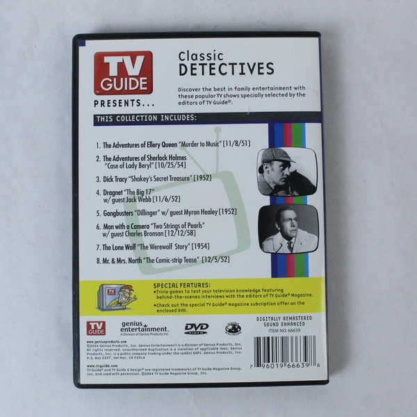 TV Guide Classic Detectives DVD 8 Episodes Remastered Sherlock 2004