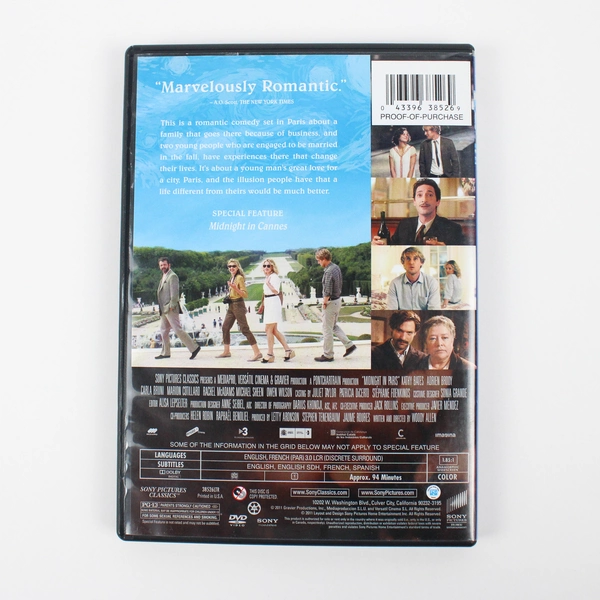 Midnight in Paris DVD Movie Woody Allen Romantic Comedy Film
