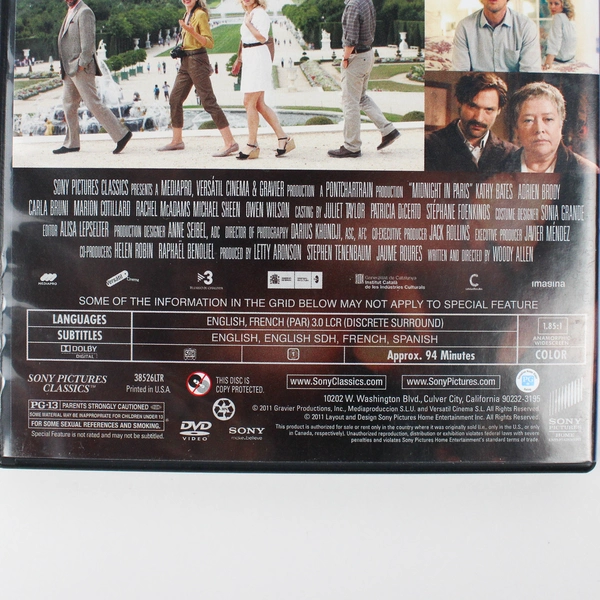 Midnight in Paris DVD Movie Woody Allen Romantic Comedy Film