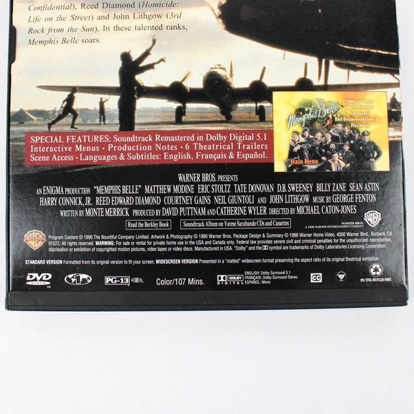 Memphis Belle DVD Snap Case War Movie Classic WWII Film