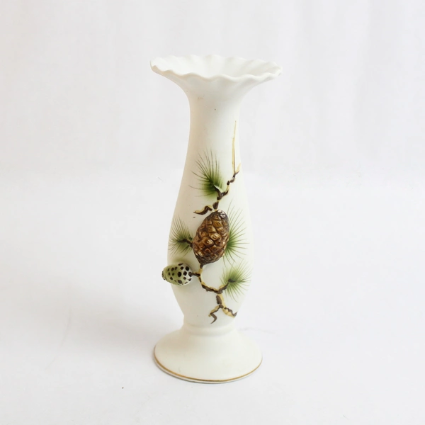 Vintage Lefton China 2460 Pine Cone Ewer/Pitcher/Bud Vase 6.5"