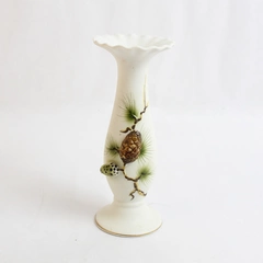 Vintage Lefton China 2460 Pine Cone Ewer/Pitcher/Bud Vase 6.5"