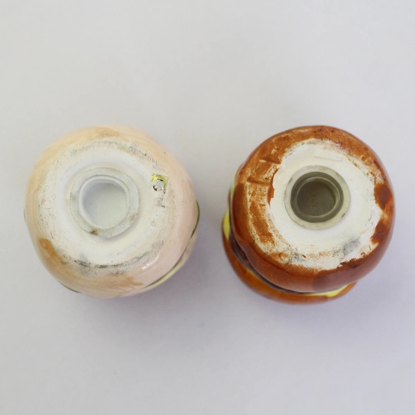 Vintage Cheeseburger Ceramic Salt & Pepper Shakers Collectible Kitchen Decor