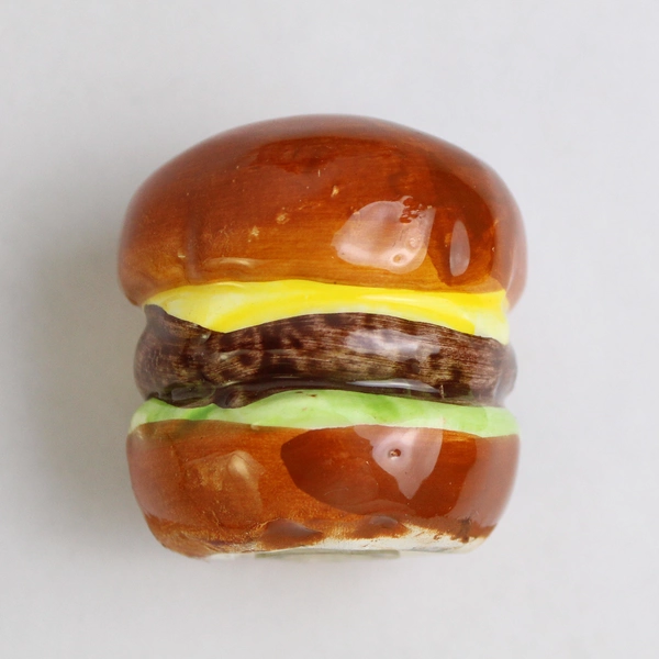 Vintage Cheeseburger Ceramic Salt & Pepper Shakers Collectible Kitchen Decor