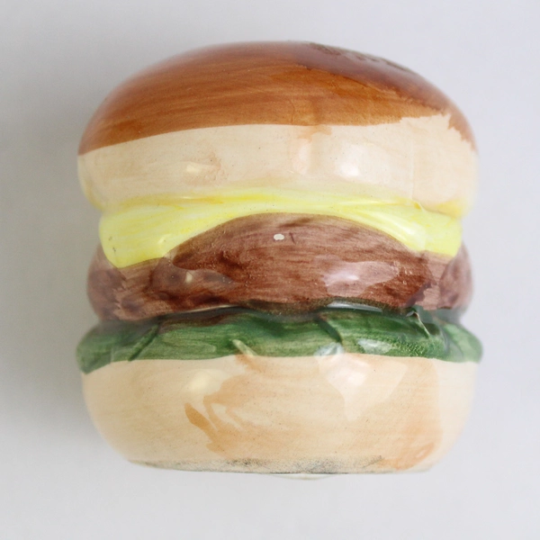 Vintage Cheeseburger Ceramic Salt & Pepper Shakers Collectible Kitchen Decor